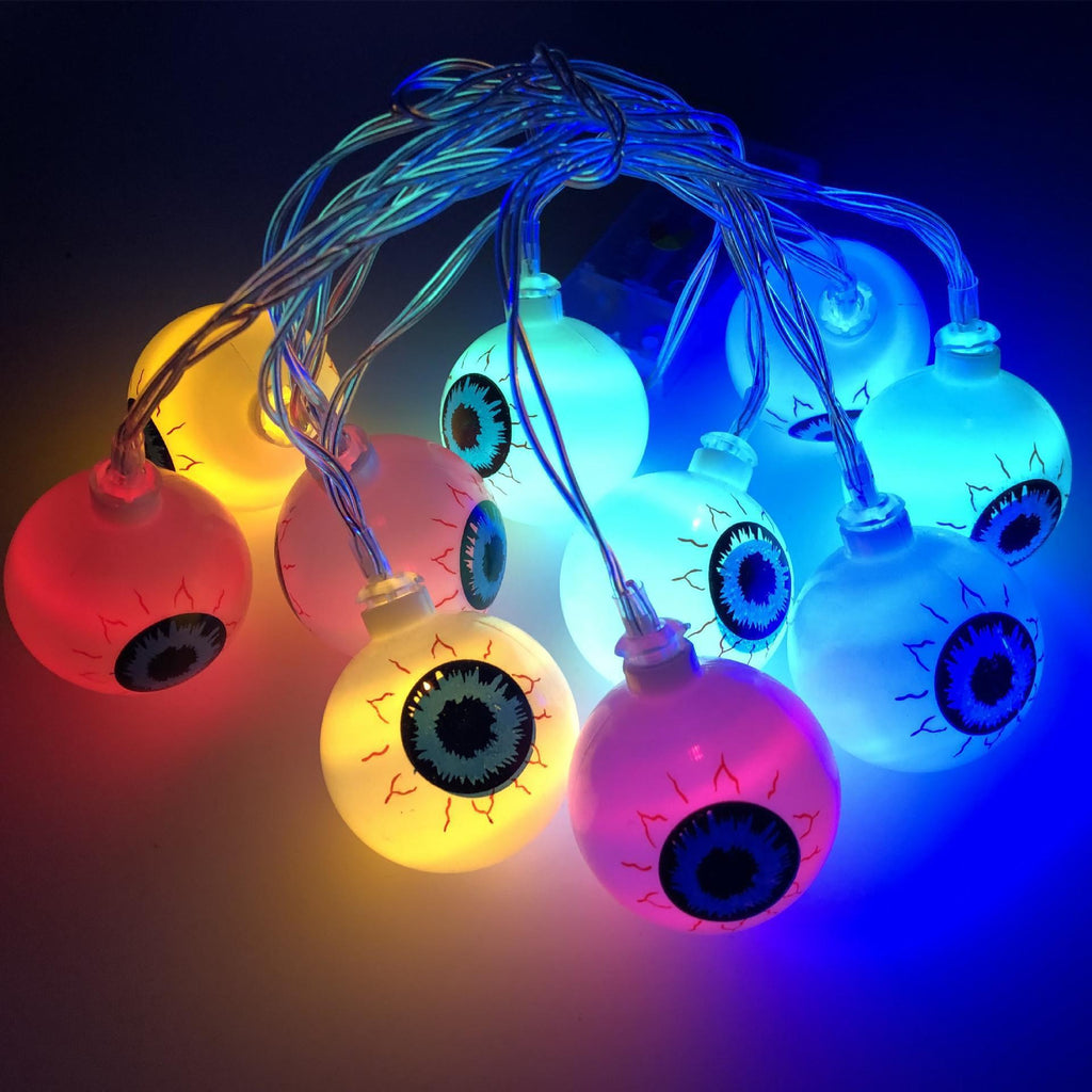 Halloween LED Eyeball Light String 10 Pcs LED Ghost Eye Light Warm Cold