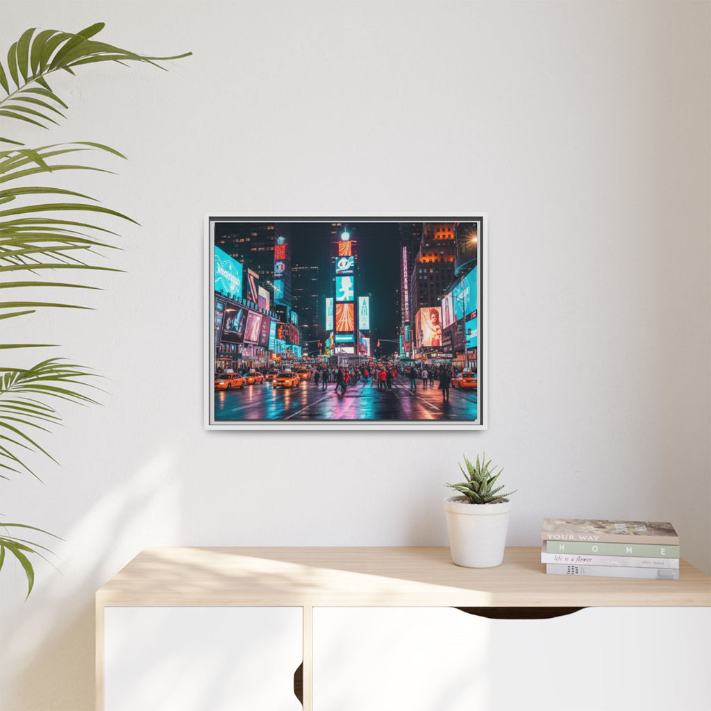 New york / Japan Nightskape Cityskape Framed Canvas Art - Stunning