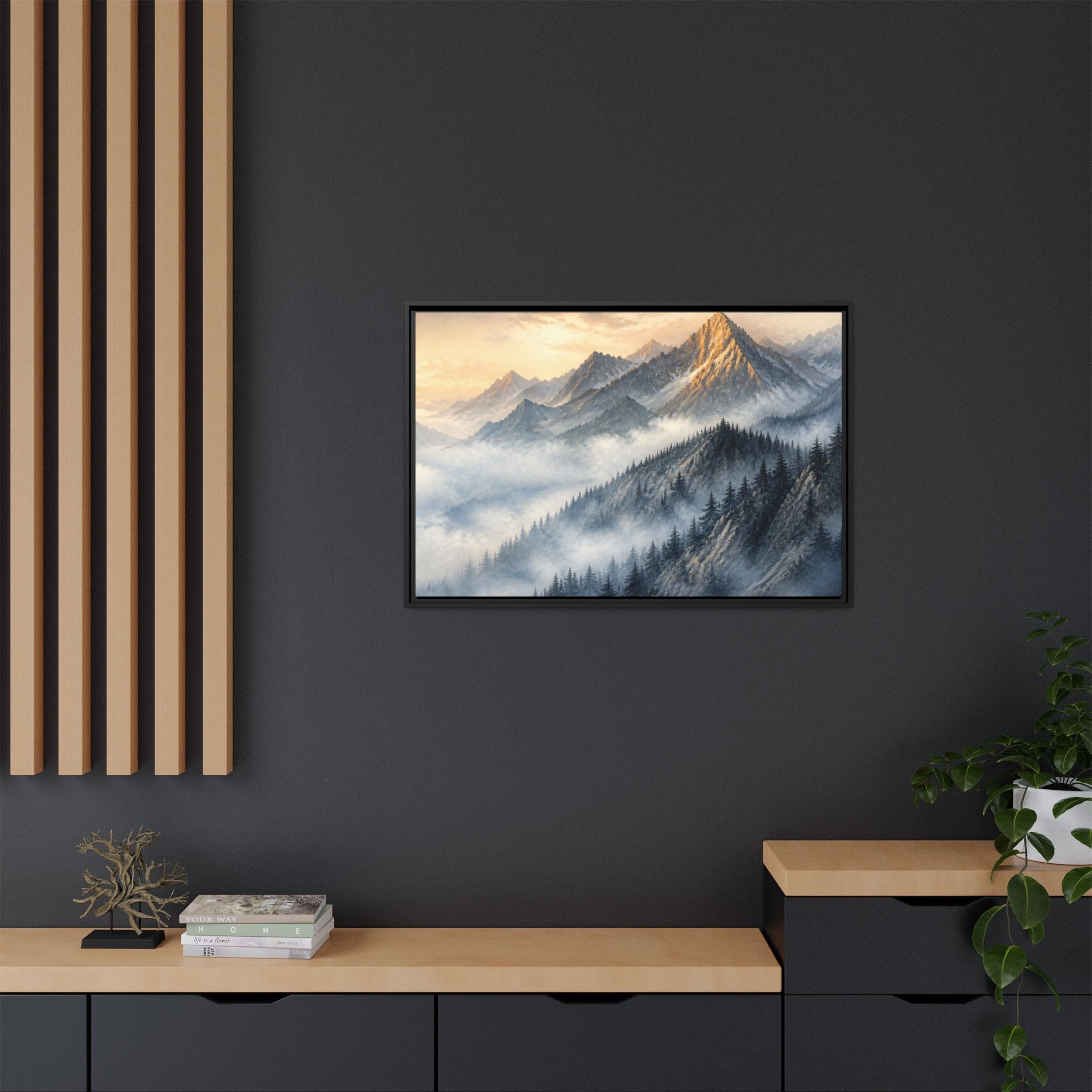 Rockies Fog Ridge Canvas Wall Art Print Ready to Hang
