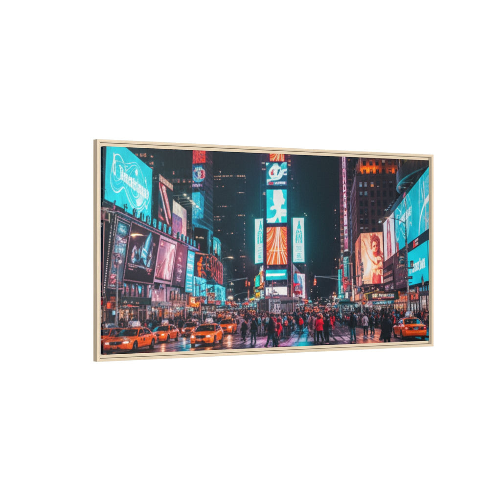 New york / Japan Nightskape Cityskape Framed Canvas Art - Stunning