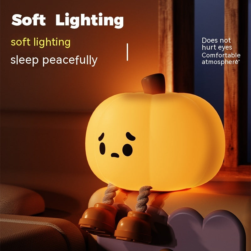 Home Decor Halloween Pumpkin Night Light Cute Soft Silicone Lamp Touch Dimmable