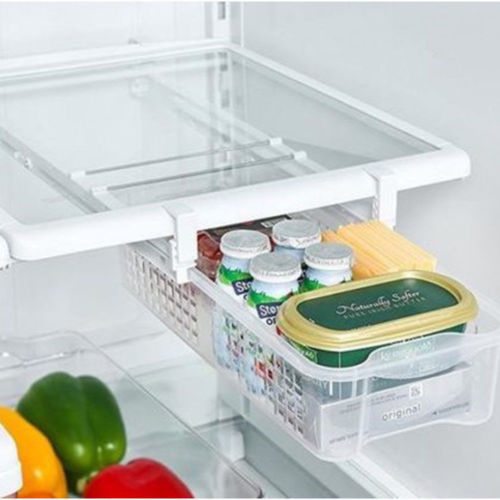 Fridge Mate Refrigerator Pull Out Bin and Home Organizer Snap On Drawer To Save
