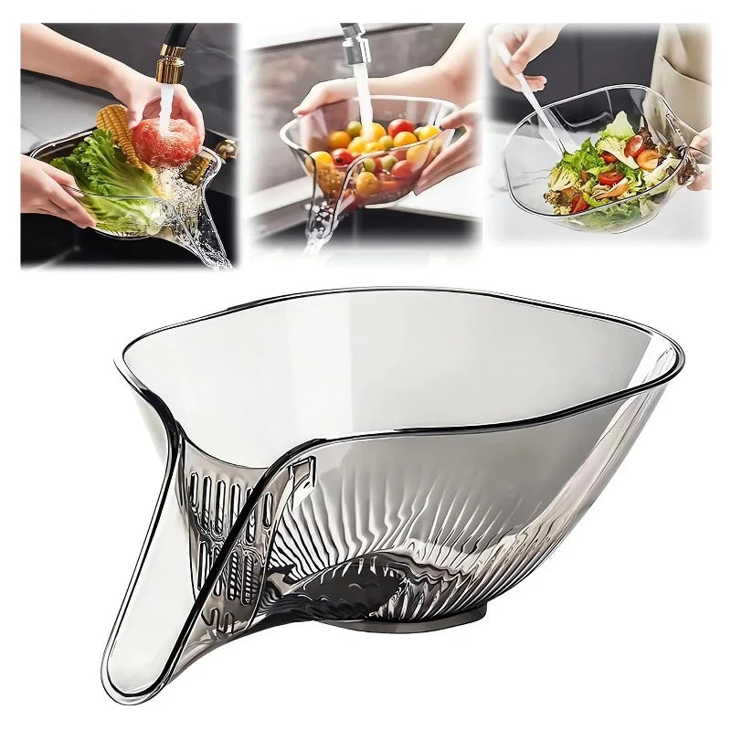 Fruit Vegetable Sink Drain Strainer Multifunctional Organizer Container Rice Bowl Colander Sink Washing Basket Home Organizer