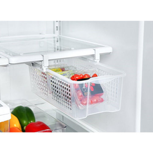 Fridge Mate Refrigerator Pull Out Bin and Home Organizer Snap On Drawer To Save