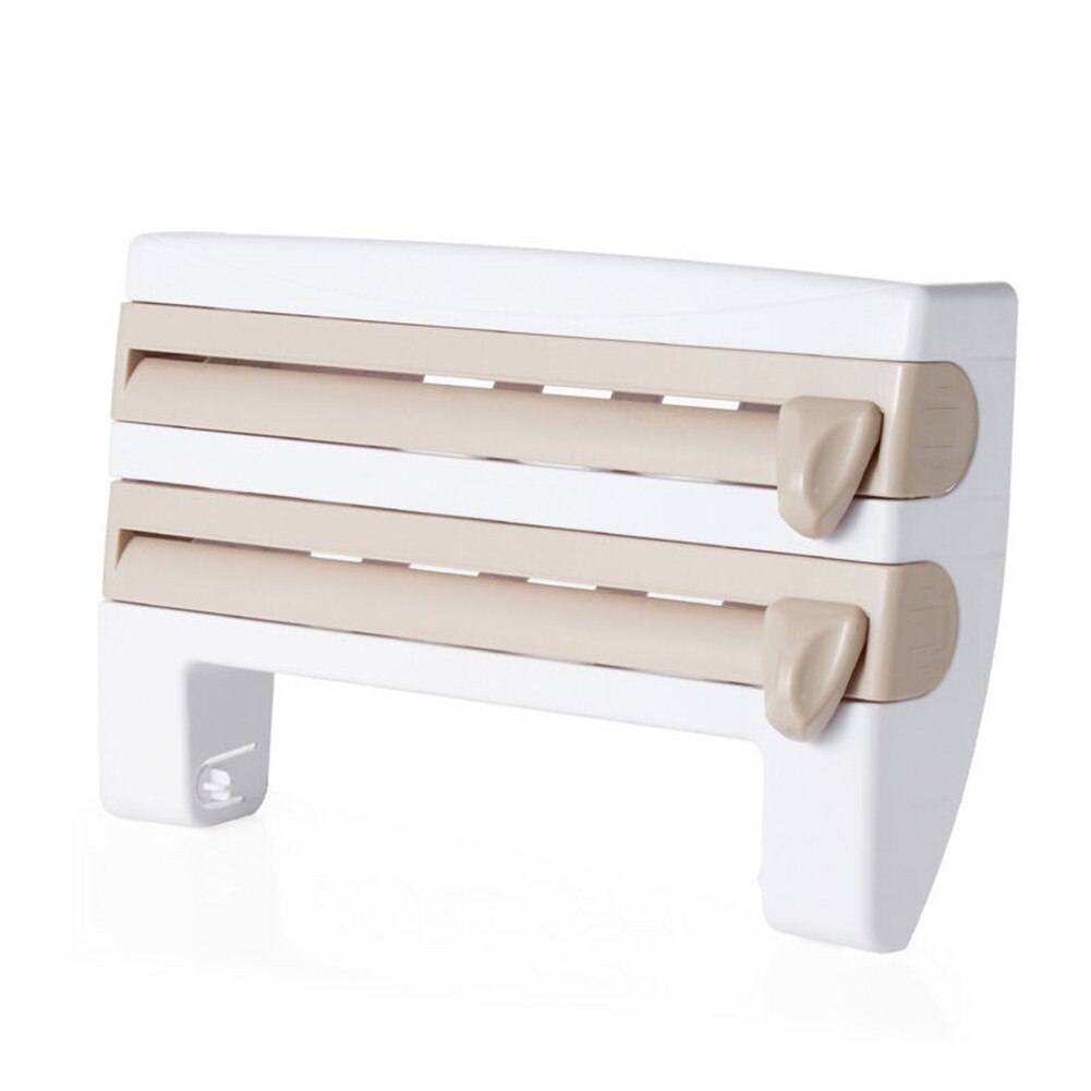 Creative Kitchen Storage Roll Dispenser Cling Film Tin Foil Holder Rack 4 in 1 Wall Mount Towel Roll Holder Hanger Organizer