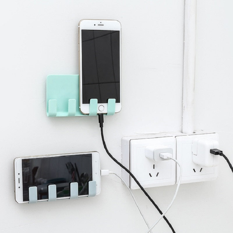 Creative Men Razor Shelf Bathroom 4 Hook Storage Rack Wall Mounted Shaver Holder Kitchen Cabinet Organizer Phone Charging Rack