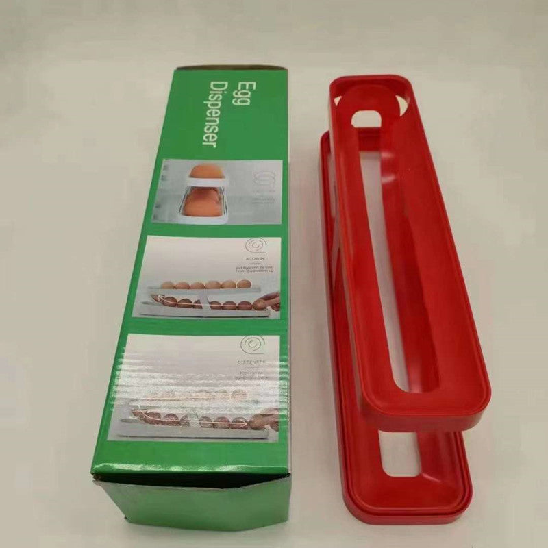 Refrigerator Egg Dispenser Automatic Scrolling Egg Rack Holder Storage Box Egg Basket Container Organizer