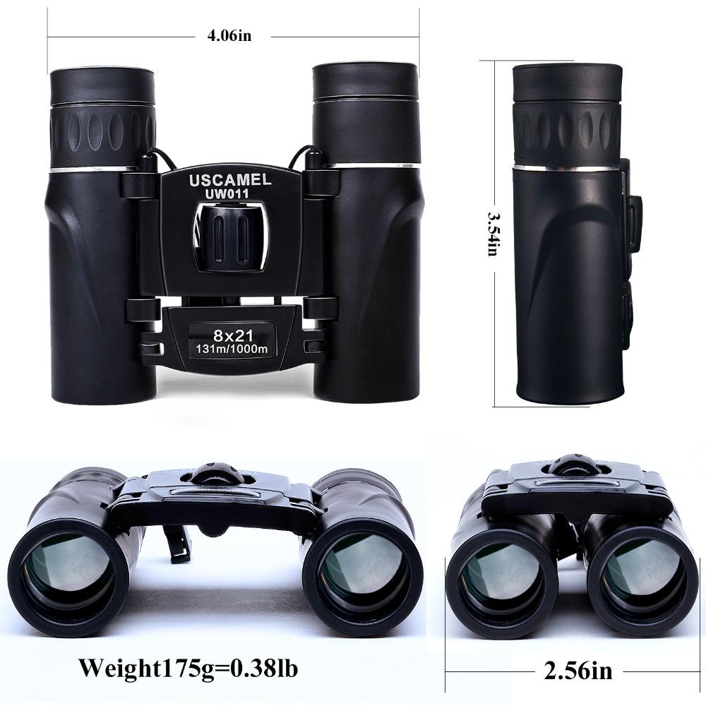 USCAMEL 8x21 Compact Zoom Binoculars Long Range 3000m Folding HD Powerful Mini Tele