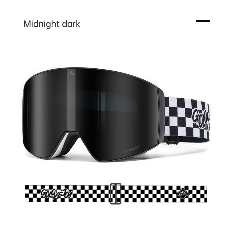Magnetic ski goggles for men and women double anti-fog outdoor sports riding equipment goggles windproof