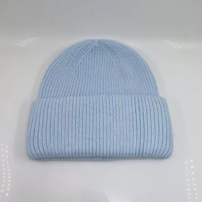 Winter Thick Warm Knitted Hat for Men, Cycling Windproof Ear Protection Beanie, Solid Color Woolen Hooded Hat