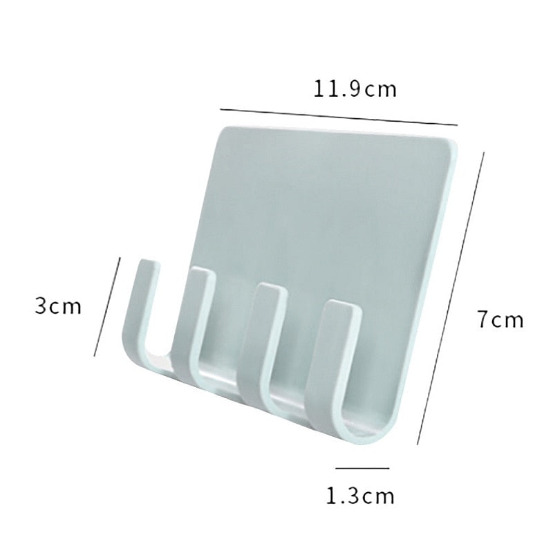 Creative Men Razor Shelf Bathroom 4 Hook Storage Rack Wall Mounted Shaver Holder Kitchen Cabinet Organizer Phone Charging Rack