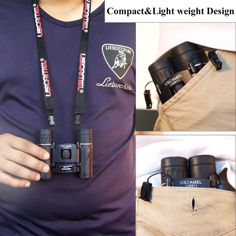 USCAMEL 8x21 Compact Zoom Binoculars Long Range 3000m Folding HD Powerful Mini Tele
