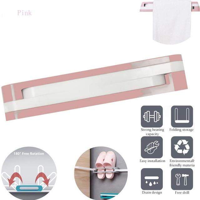 Bathroom Slippers Rack Wall Mounted Shoe Organizer Rack Folding Shoe Hanger Self Adhesive Storage Holder for Bedroom Shower Room
