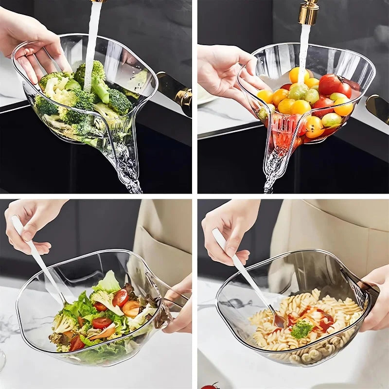 Fruit Vegetable Sink Drain Strainer Multifunctional Organizer Container Rice Bowl Colander Sink Washing Basket Home Organizer
