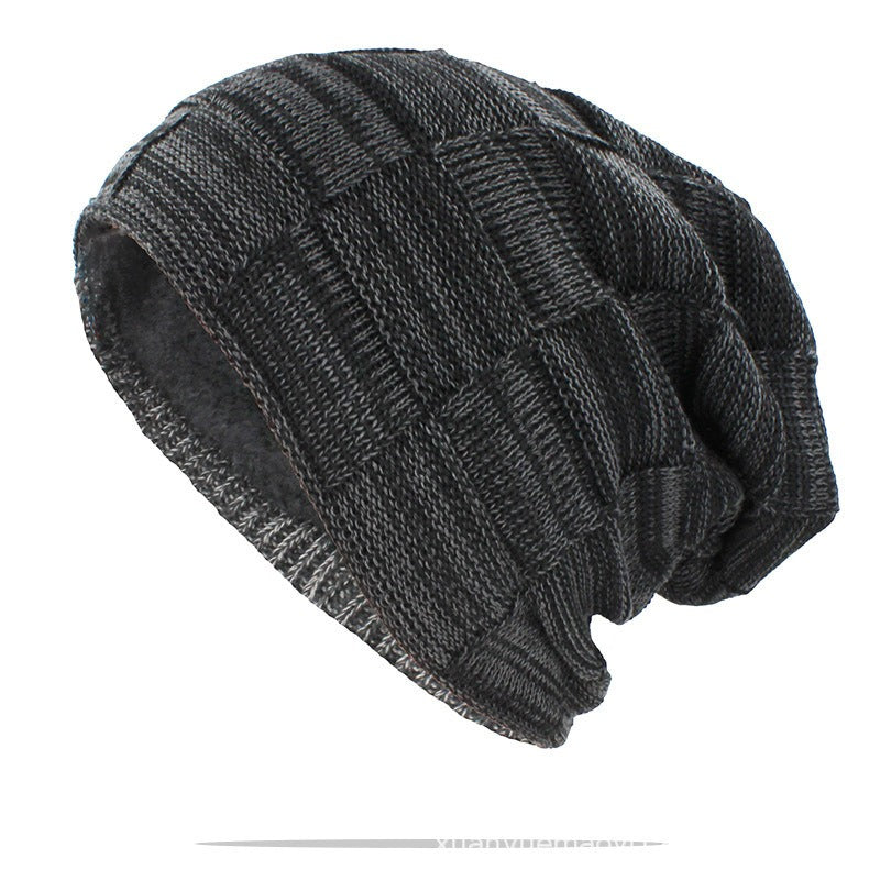 Plush pullover hat unisex ear protection knitted pile up hat for men and women