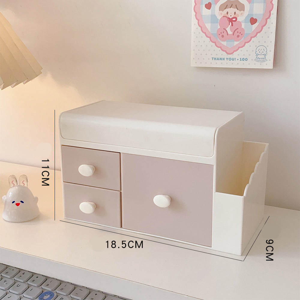 Creative Cute Desktop Storage Box Plastic Drawer Office Home Cosmetic Box Student Finishing Storage Box
