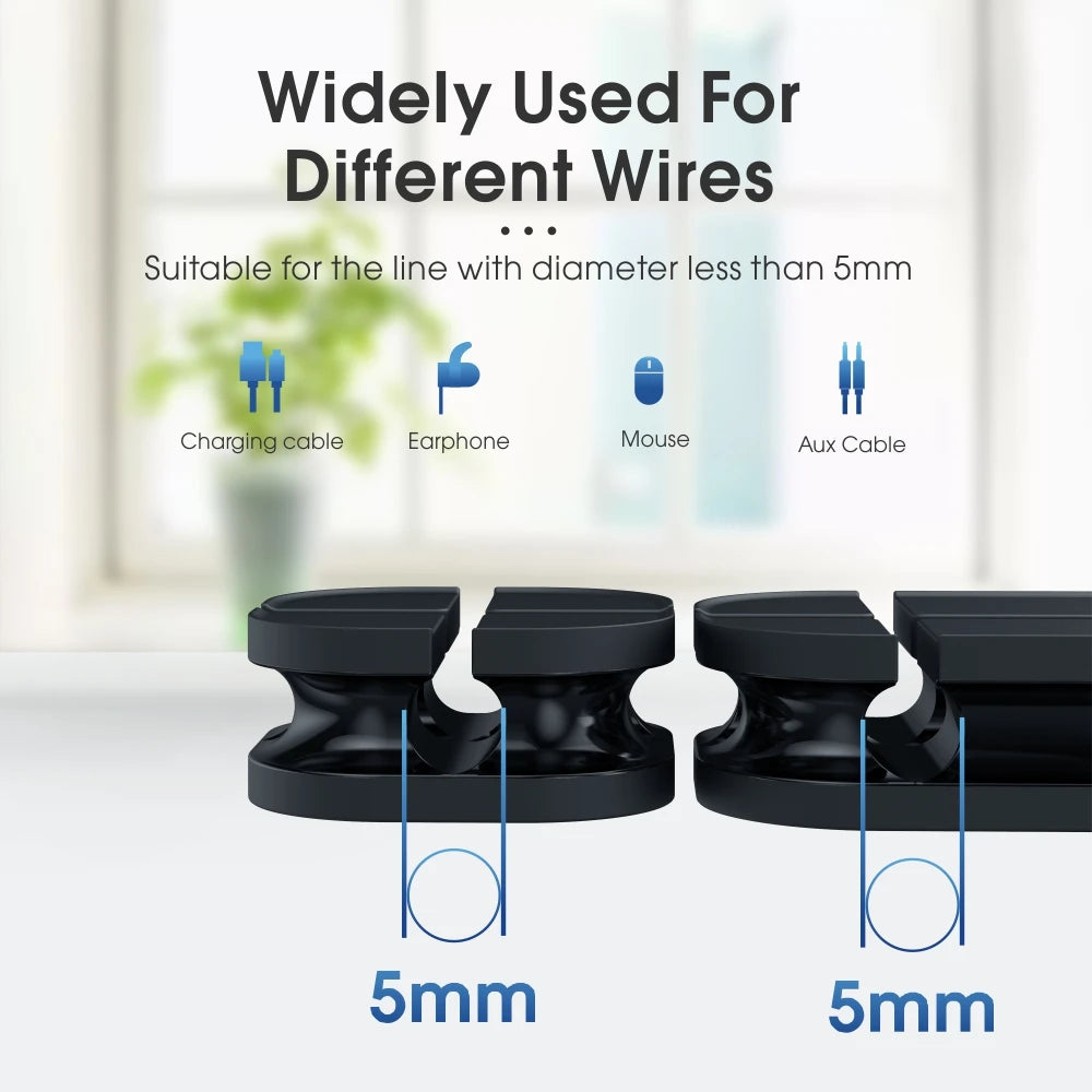 Vothoon Cross Cable Organizer Clip Silicone USB Cable Winder Flexible Cable Management Clips Cable H