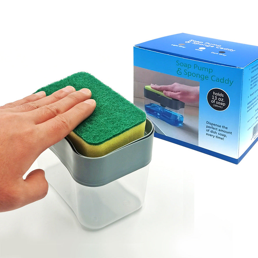 Refillable Dish Soap Dispenser with Sponge Holder