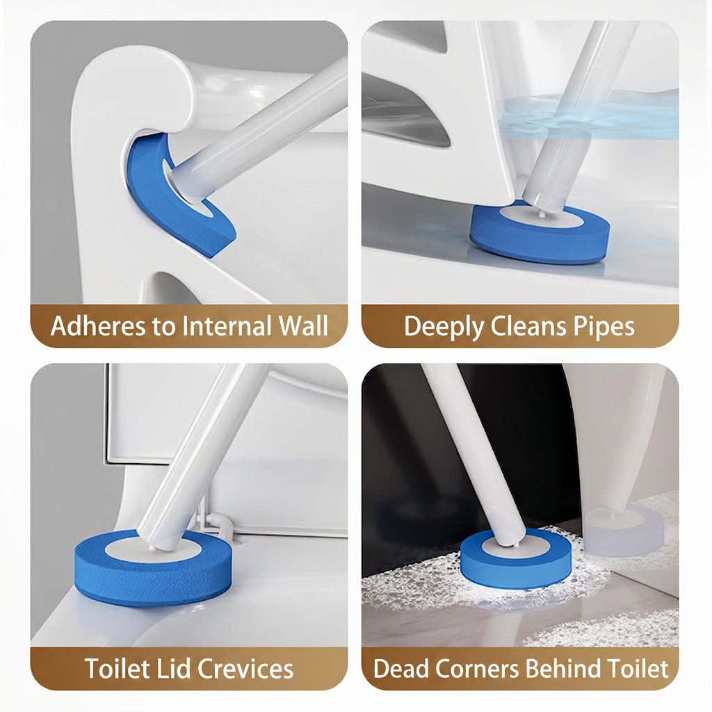 Wall-Mount Toilet Brush with Refill Heads