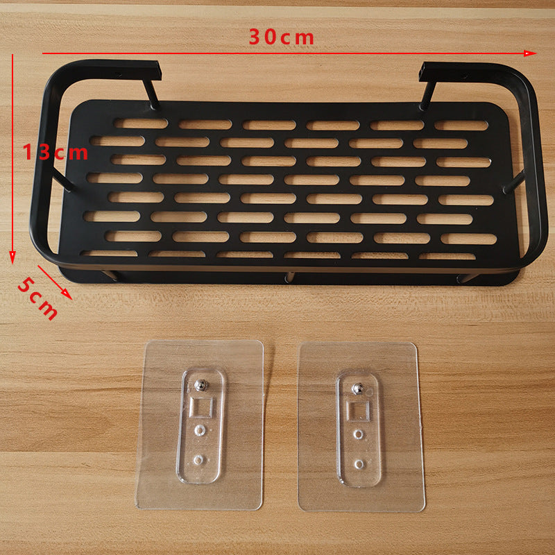 Minimalist bathroom black aluminum alloy triangular rectangular non perforated bathroom storage corn