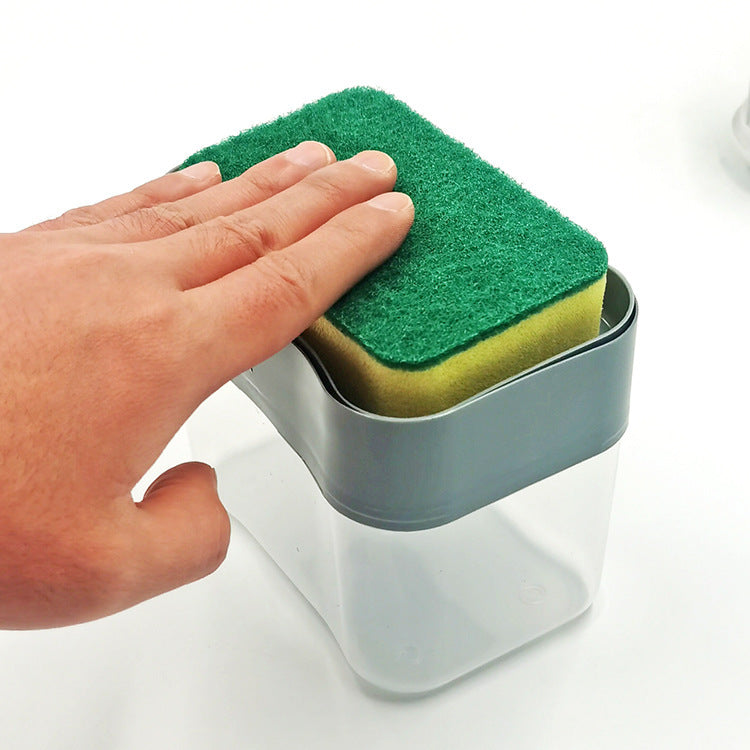 Refillable Dish Soap Dispenser with Sponge Holder