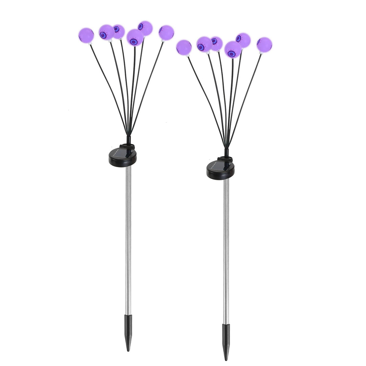 2Pcs Purple Light OR 2Pcs Green Light Solar Scary Eyeballs Lights Outdoor
