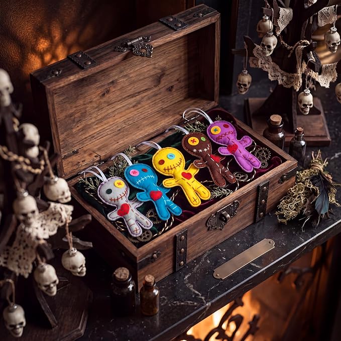 10 Pcs Halloween Voodoo Doll Ornaments, Gothic Horror Hanging Decorations For
