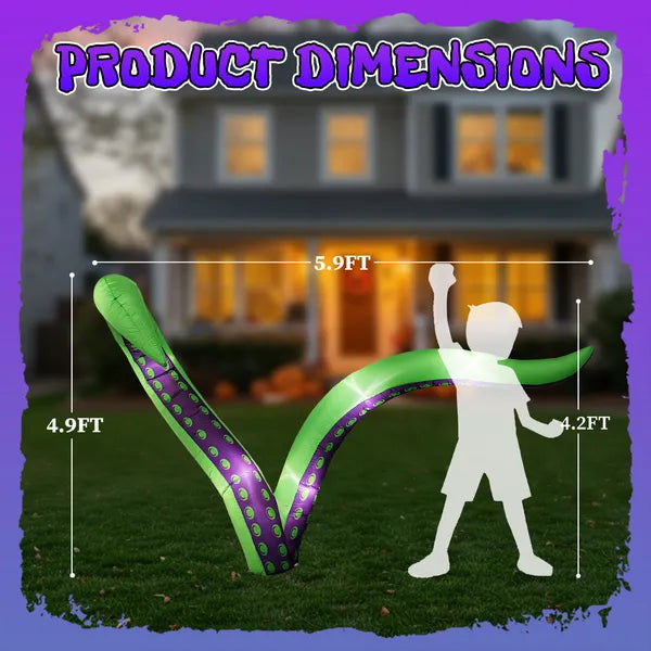 2 Pack Halloween Inflatable Octopus Tentacles Outdoor Decorations, Blow Up