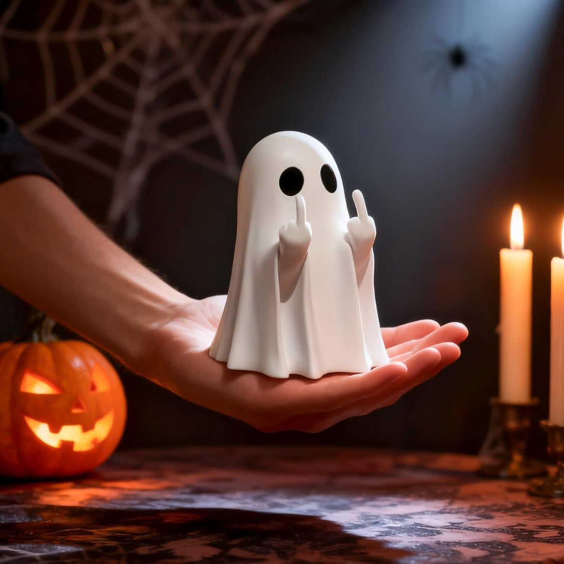 Halloween Ghost Figurine White Decorative Cute Finger Ghost Ornaments