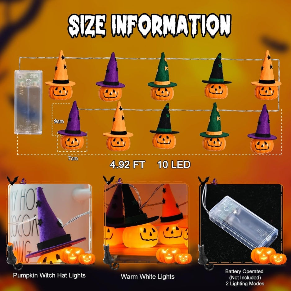 Halloween String Lights, 4.9FT 10 LED Halloween Fairy Light Decor