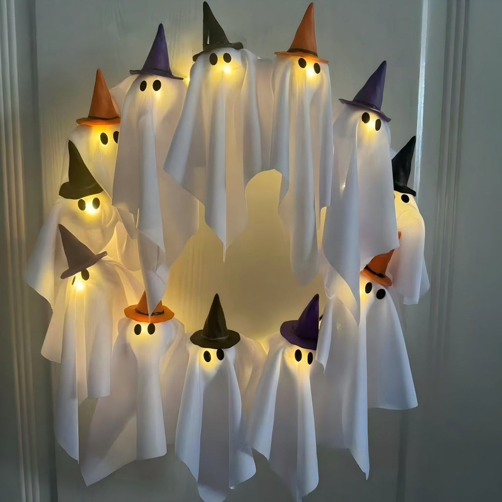 Halloween Decorations Ghost Wreath Cute Ghost Halloween Door Sign For Door