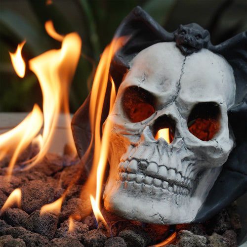 Fire Pit Demon Skull Gas Log For Ventless Vent Free, Propane, Gel, Ethanol