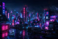 Cyberpunk neon Tokyo night cityscape