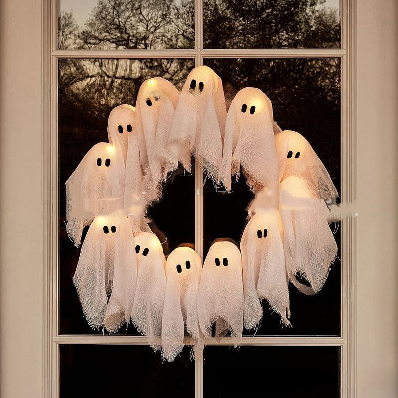 Halloween Decorations Ghost Wreath Cute Ghost Halloween Door Sign For Door