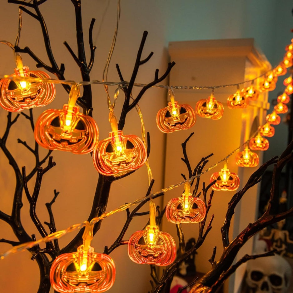 Halloween Lights Pumkin Lights 10FT 20LED With Timer 8 Modes Battery Operated