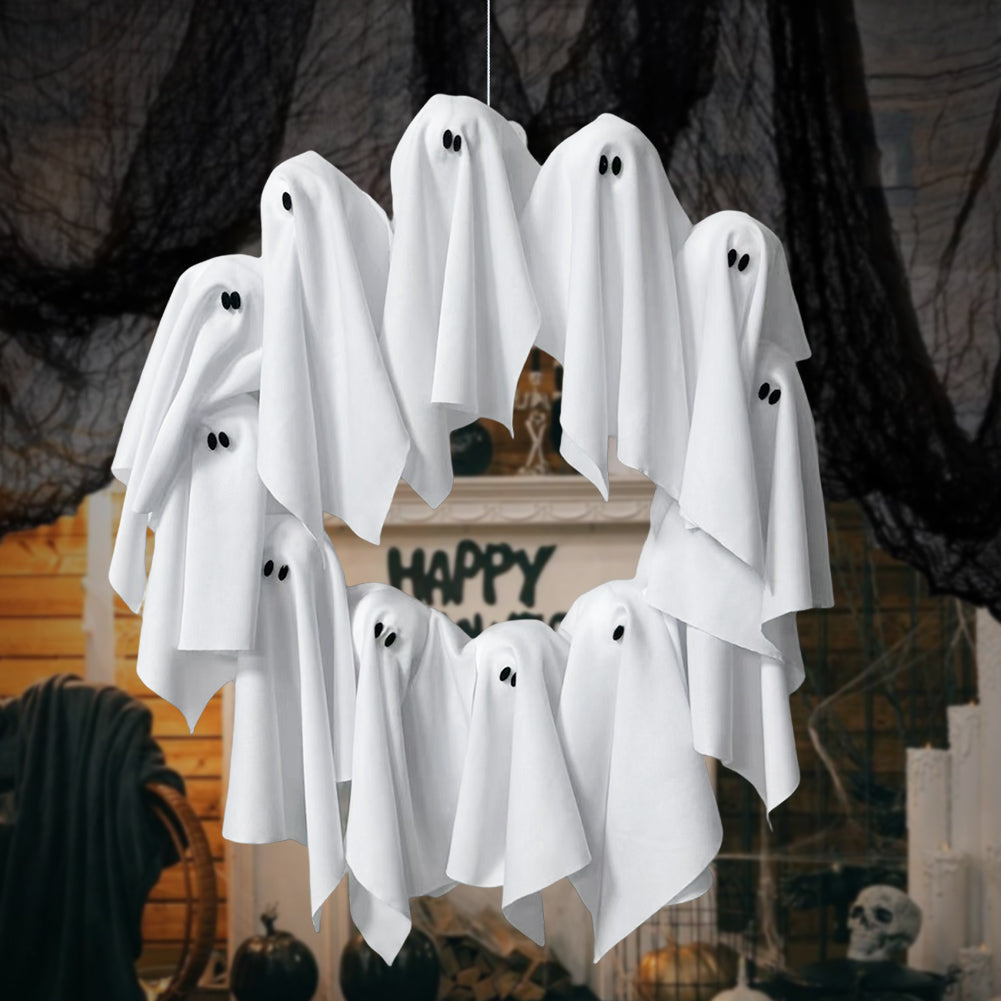 Halloween Decorations Ghost Wreath Cute Ghost Halloween Door Sign For Door