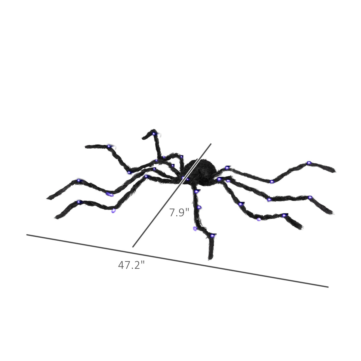 3.25" Halloween Prop Light-up Oversized Spider, Outdoor Halloween Decoration
