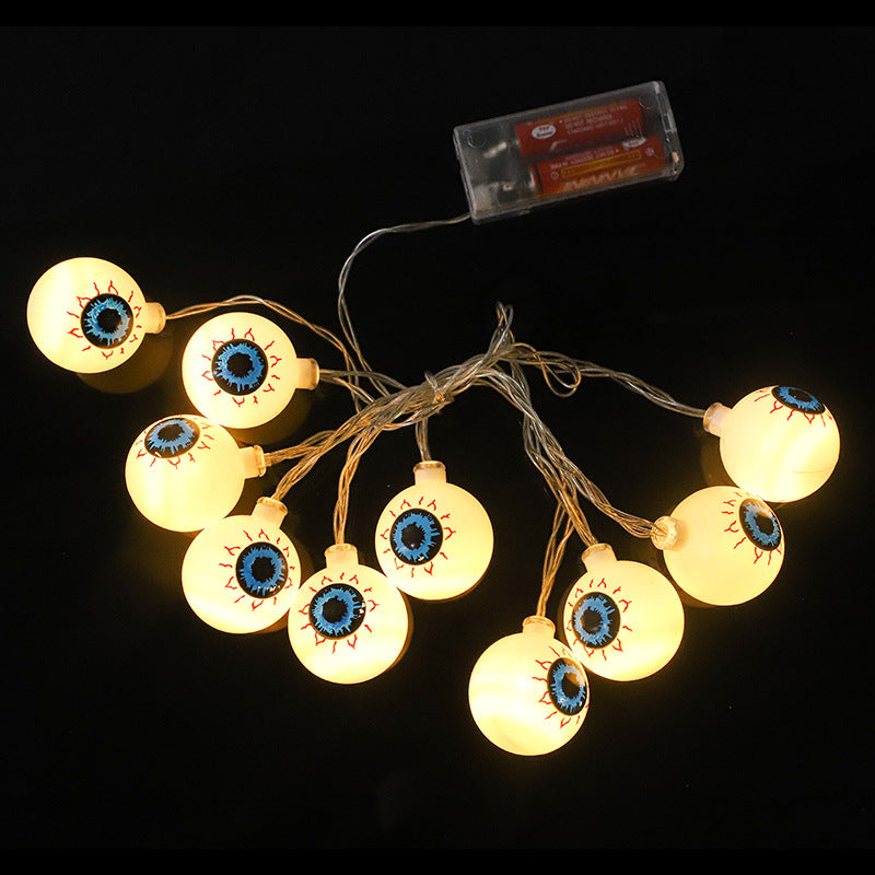 Halloween LED Eyeball Light String 10 Pcs LED Ghost Eye Light Warm Cold