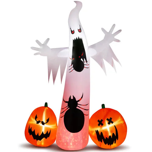 11.8 FT Halloween Inflatables Ghost Spider Pumpkin Outdoor Decorations, Scary
