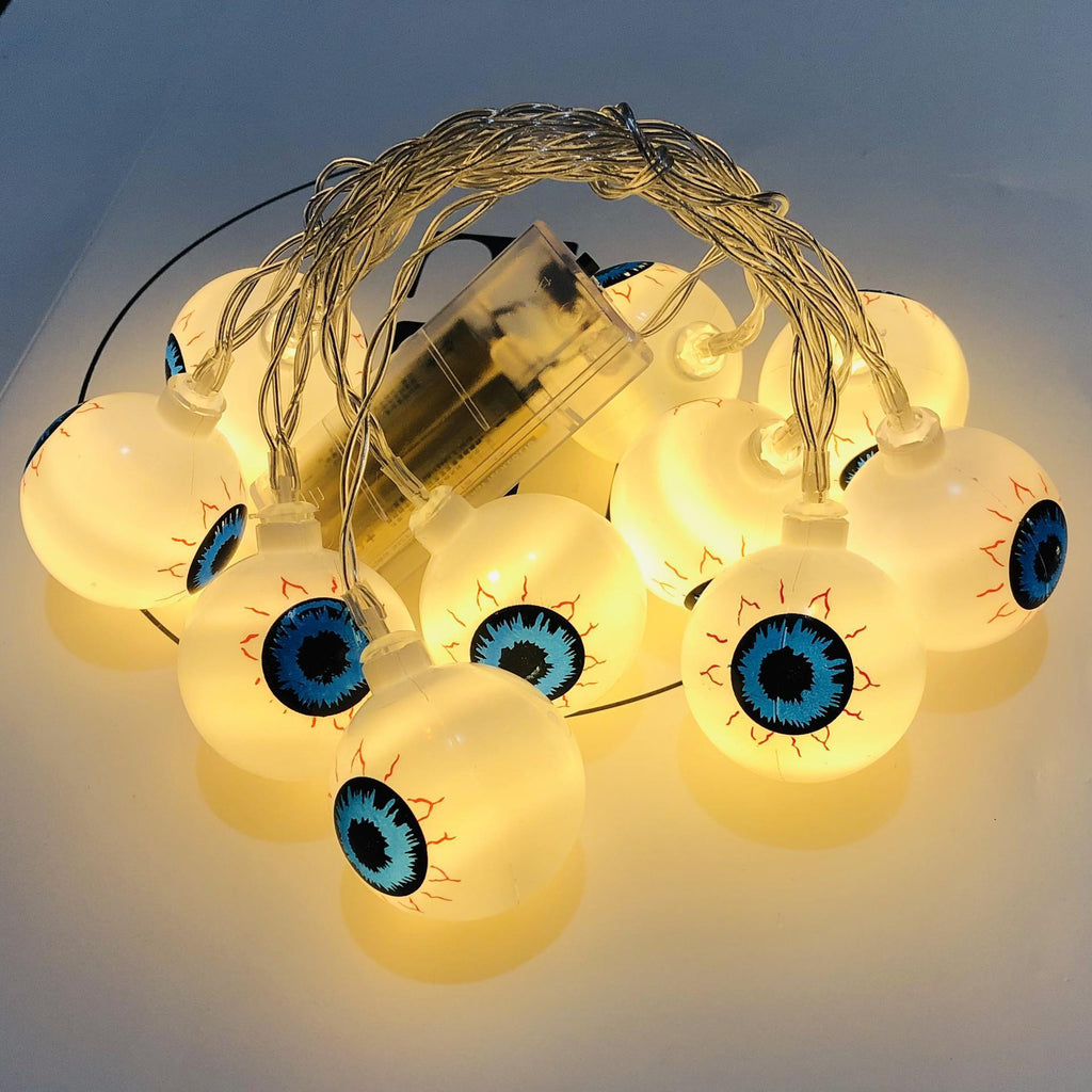 Halloween LED Eyeball Light String 10 Pcs LED Ghost Eye Light Warm Cold