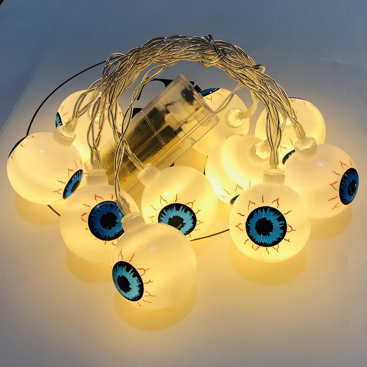 Halloween LED Eyeball Light String 10 Pcs LED Ghost Eye Light Warm Cold
