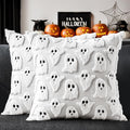 White Cute Ghost Halloween Pillow Covers 18x18 Set Of 2 Spooky Aesthetic Throw