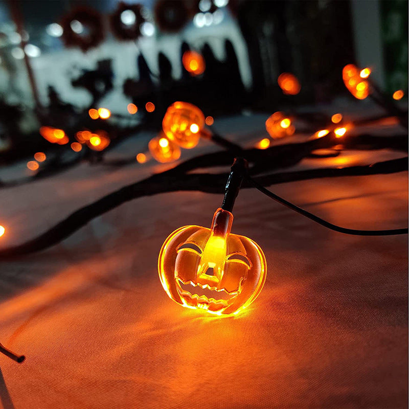 Halloween LED Willow Vine String Light Cool Cartoon Bat Pumpkin Decoration For