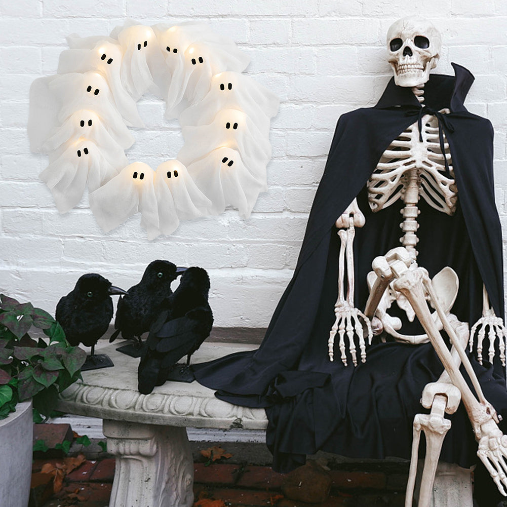 Halloween Decorations Ghost Wreath Cute Ghost Halloween Door Sign For Door