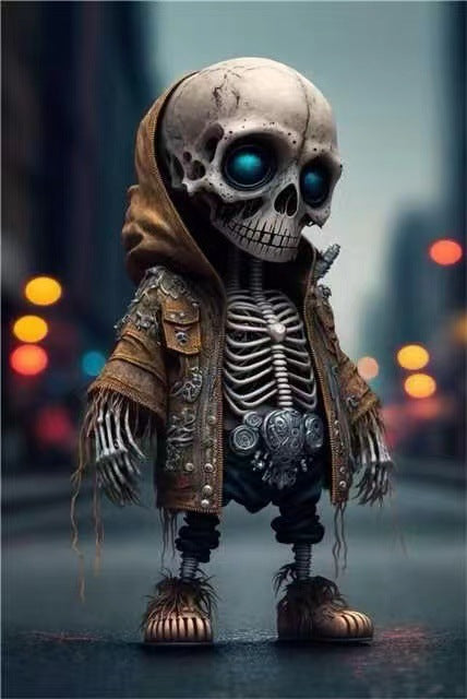 Halloween Cool Skeleton Figurines Halloween Skeleton Doll Resin Ornament Home