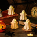 4PCS Ceramic Ghost Light Up Decor, Cute Ghost Halloween Decor, Small White
