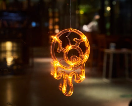 Halloween Window Hanging LED Lights Spider Pumpkin Hanging Ghost Horror