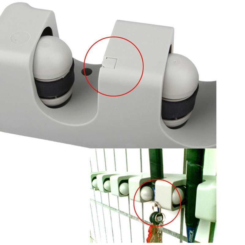 Wall-Mount Broom and Tool Holder, 5-Slot Garage Organizer