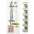 Wall-Mount Broom and Tool Holder, 5-Slot Garage Organizer